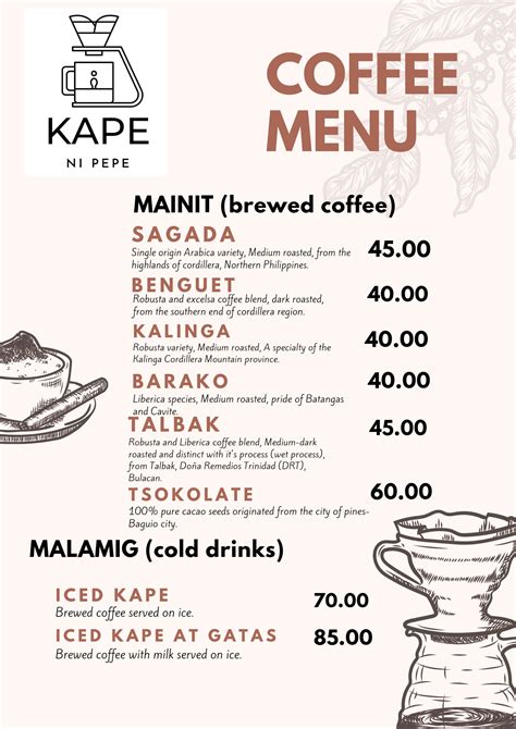 nas kape menu